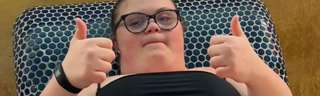 Hannah Relaxing On A Lounger